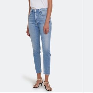 AGOLDE High rise button fly ankle jeans